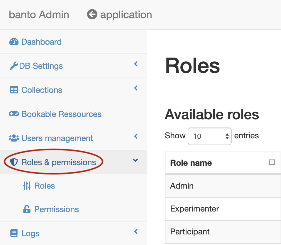 Roles and Permissions